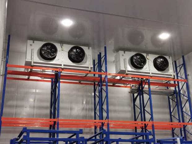 Cold storage with shelves Cold storage with shelves